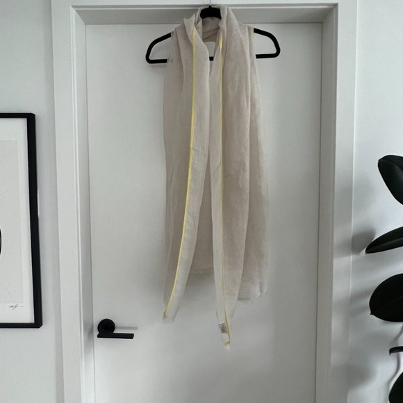 Rolex Cashmere & Linen Scarf in Cream/Canary - Picture 4 of 6